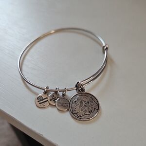 Chicago Bkackhark Silver Charm Bangle Bracelet